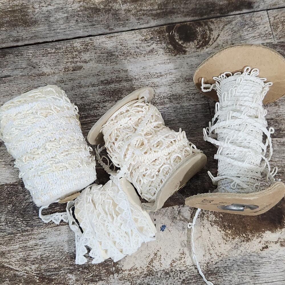 Vintage Lace Trim Lot Bundle Bridal Sewing Project Unknown Length